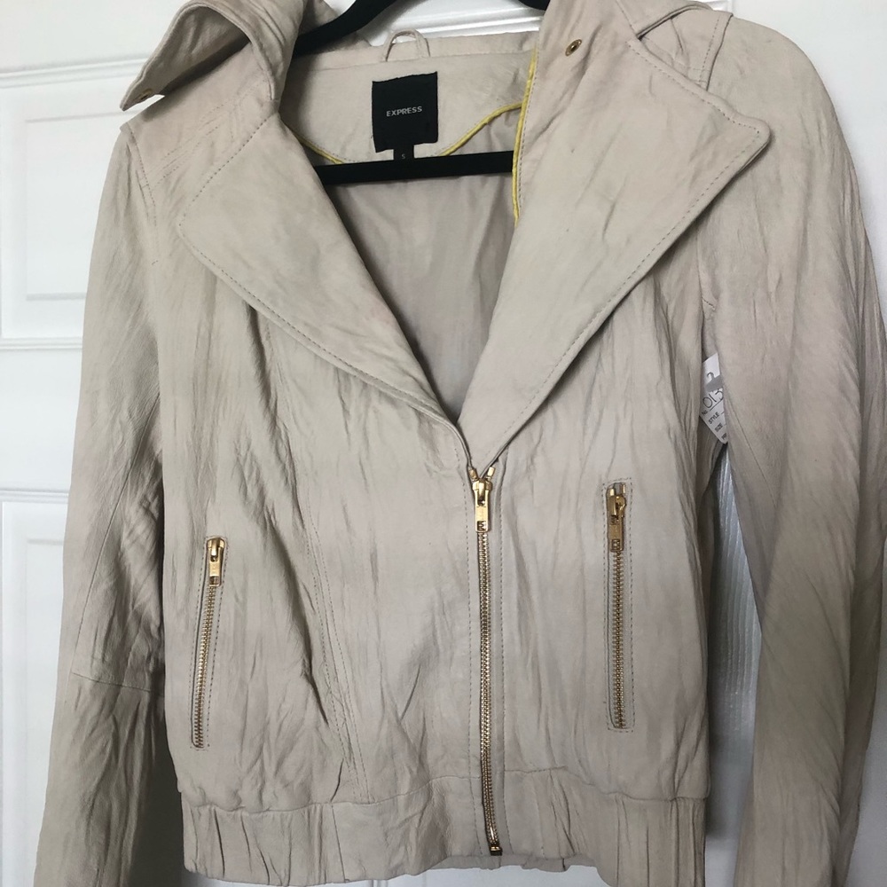 Tan leather jacket
